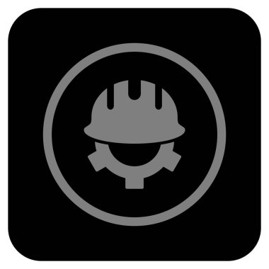 Geliştirme kask düz kare vektör simgesi