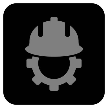 Geliştirme kask düz kare vektör simgesi