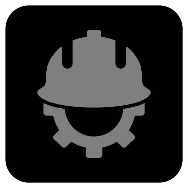 Geliştirme kask düz kare vektör simgesi