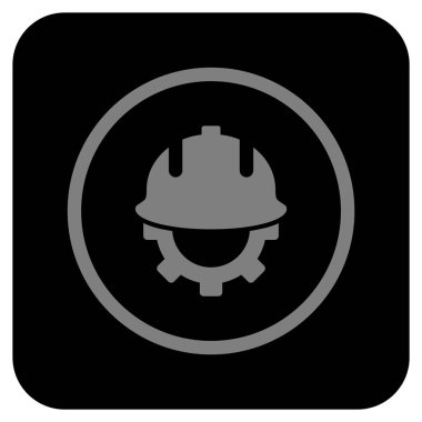 Geliştirme kask düz kare vektör simgesi