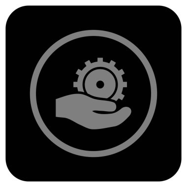 Vektör simgesi geliştirme hizmet düz kare