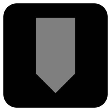 Düz aşağı yön vektör simgesi kare