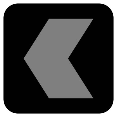 Düz sol yön vektör simgesi kare