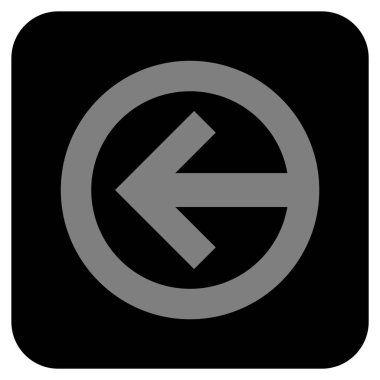 Düz sol yön vektör simgesi kare