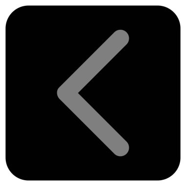 Düz sol yön vektör simgesi kare