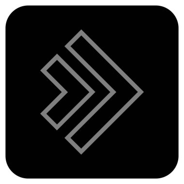 Şu yönde düz vektör simgesi kare