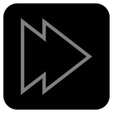 Şu yönde düz vektör simgesi kare