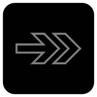 Şu yönde düz vektör simgesi kare