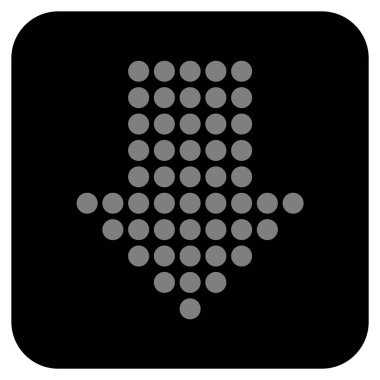 Noktalı ok aşağı düz kare vektör simgesi