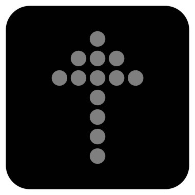 Düz kare vektör simge yukarı noktalı ok