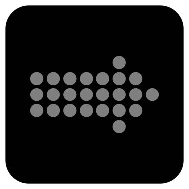 Noktalı ok sağ düz vektör simgesi kare