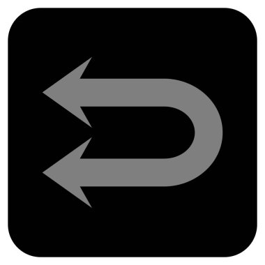 Sola çift ok düz kare vektör simgesi