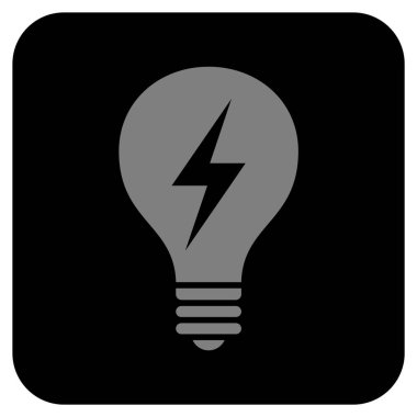 Elektrikli ampul düz kare vektör simgesi