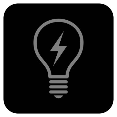 Elektrikli ampul düz kare vektör simgesi