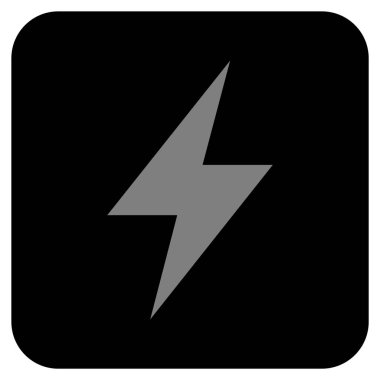 Elektrik Strike düz kare vektör simgesi
