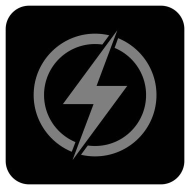 Elektrik düz kare vektör simgesi