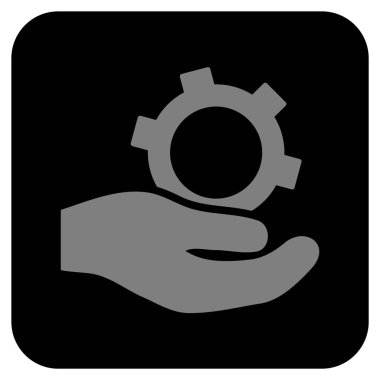 Mühendislik hizmet düz kare vektör simgesi