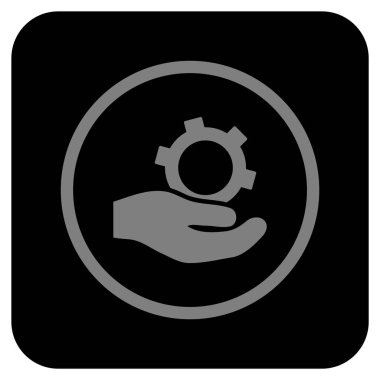 Mühendislik hizmet düz kare vektör simgesi