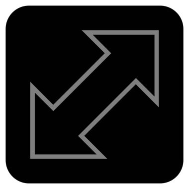 Exchange çapraz düz kare vektör simgesi