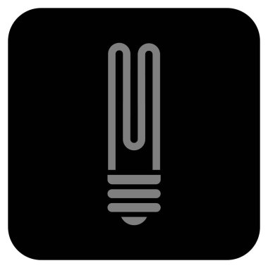 Floresan ampul düz kare vektör simgesi