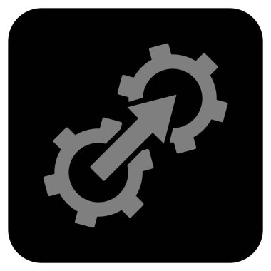 Dişli Tümleştirme düz kare vektör simgesi