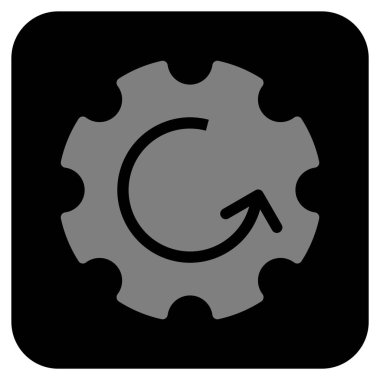 Dişli döndürme düz kare vektör simgesi