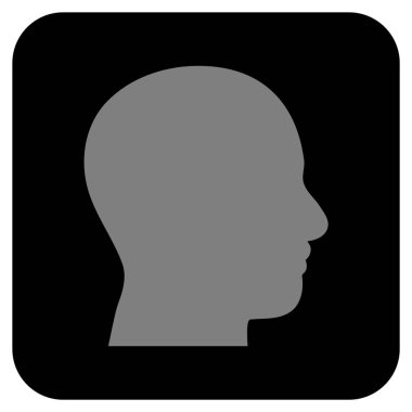 Kafa düz kare vektör simge profil