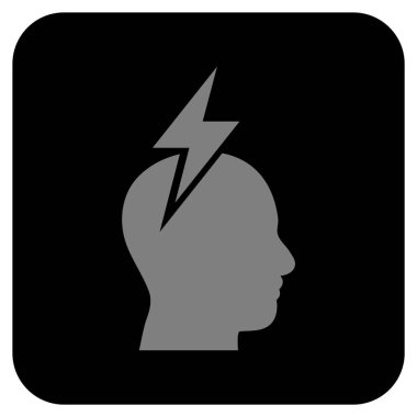 Baş ağrısı düz kare vektör simgesi