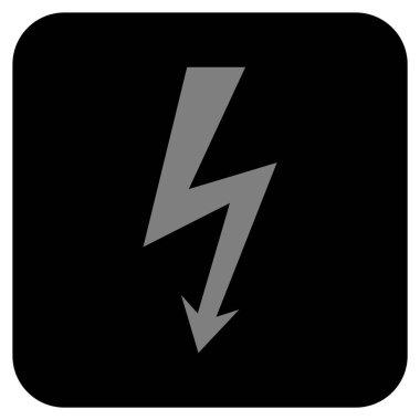 Yüksek gerilim düz kare vektör simgesi