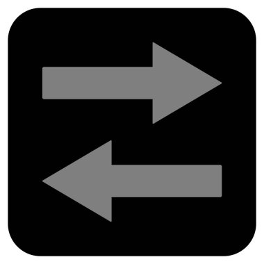 Yatay Çevir oklar düz kare vektör simgesi