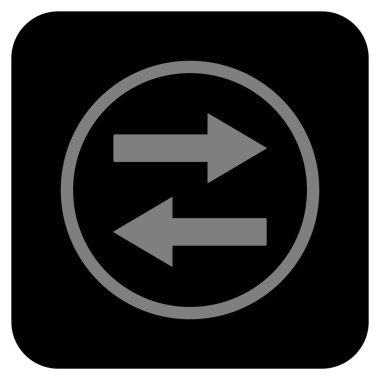 Yatay Çevir oklar düz kare vektör simgesi