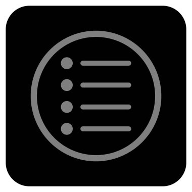 Öğeleri düz kare vektör simgesi