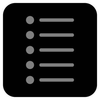 Öğeleri düz kare vektör simgesi