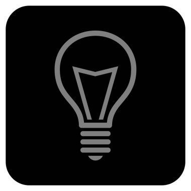 Lamba ampul düz kare vektör simgesi