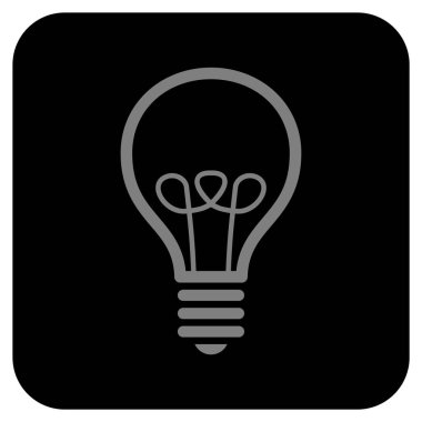 Lamba ampul düz kare vektör simgesi