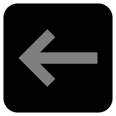 Sol ok düz kare vektör simgesi