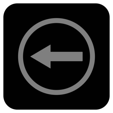 Sol ok düz kare vektör simgesi yuvarlak