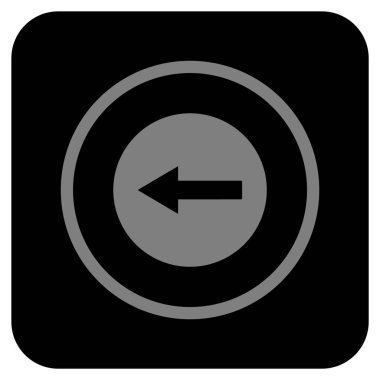 Sol ok düz kare vektör simgesi yuvarlak