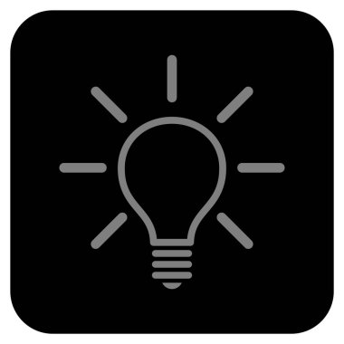 Ampul düz kare vektör simgesi