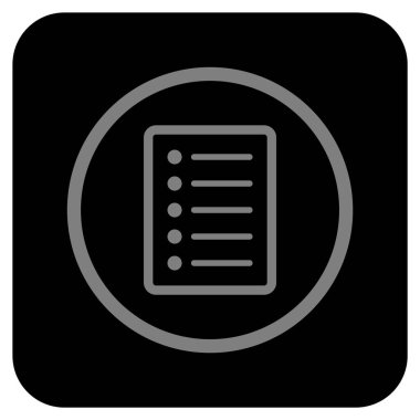 Vektör simge listesi sayfa düz kare