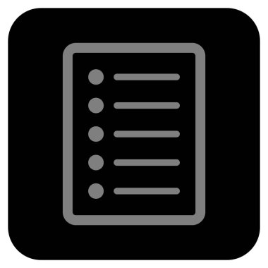 Vektör simge listesi sayfa düz kare