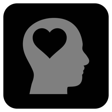 Sevgili baş düz kare vektör simgesi