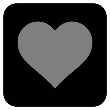 Aşk kalp düz kare vektör simgesi