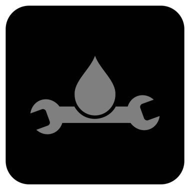 Sıhhi tesisat düz kare vektör simgesi