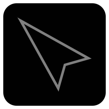 İşaretçi sol düz vektör simgesi kare.