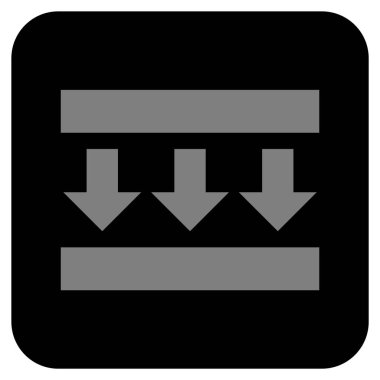 Vektör simge basıncı aşağı düz kare