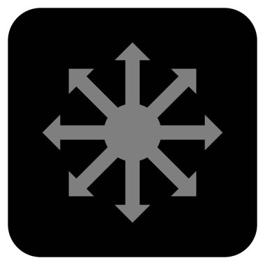 Radyal oklar düz kare vektör simgesi