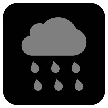 Yağmur bulutu düz kare vektör simgesi
