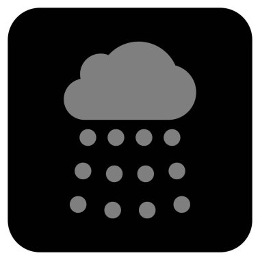 Yağmur bulutu düz kare vektör simgesi