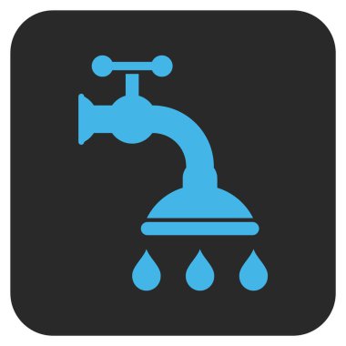 Duş musluk düz kare vektör simgesi